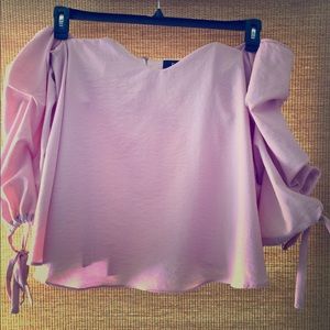 DO+BE Blush Pink off the shoulder top. Size: L